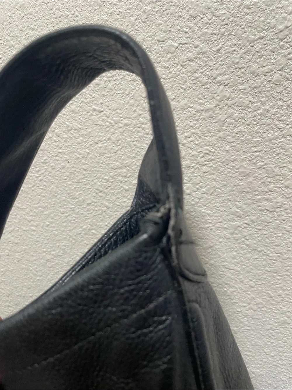 COACH Black Tumbled Leather Single Leather Wide Handle Shoulder Bag Teal Lining